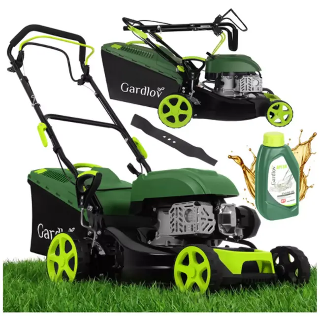 Gardlov Krachtige benzine grasmaaier met 50 liter opvangbak en 8 maaihoogtes en 40,6 cm maaibreedte