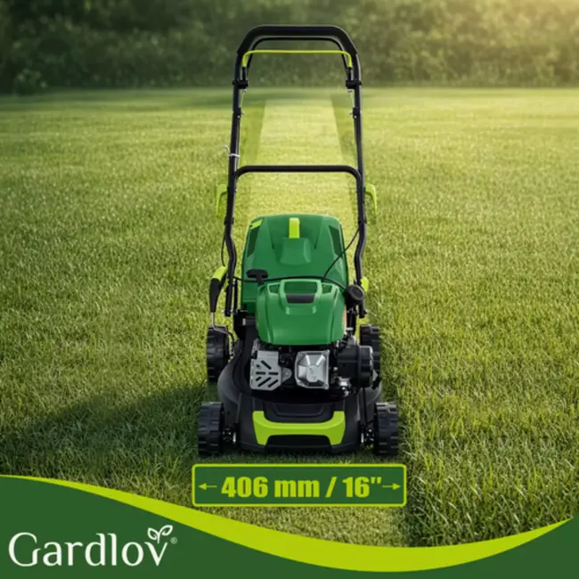 Gardlov Krachtige benzine grasmaaier met 50 liter opvangbak en 8 maaihoogtes en 40,6 cm maaibreedte