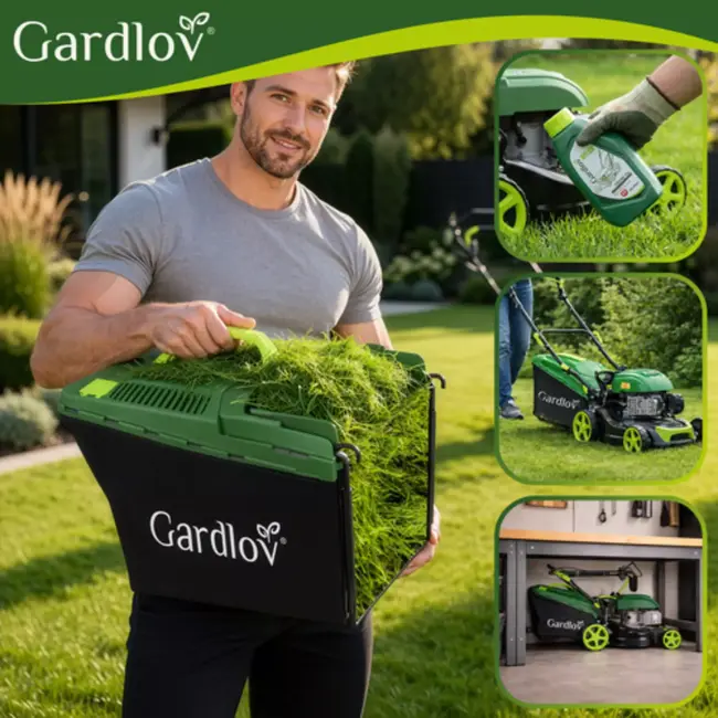 Gardlov Krachtige benzine grasmaaier met 50 liter opvangbak en 8 maaihoogtes en 40,6 cm maaibreedte