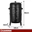 Kaminer Zwarte BBQ  houtskool grill smoker 80 cm met 2 roosters en 8 haken voor barbecu