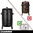 Kaminer Zwarte BBQ  houtskool grill smoker 80 cm met 2 roosters en 8 haken voor barbecu