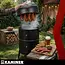 Kaminer Zwarte BBQ  houtskool grill smoker 80 cm met 2 roosters en 8 haken voor barbecu