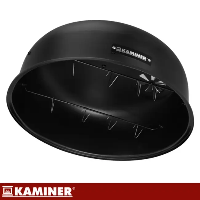 Kaminer Zwarte BBQ  houtskool grill smoker 80 cm met 2 roosters en 8 haken voor barbecu