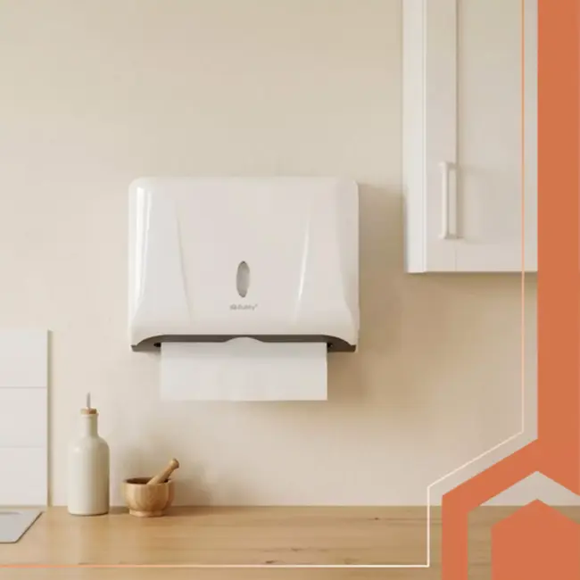 Ruhhy handdoek dispenser wit 27 cm voor ZZ gevouwen papieren handdoeken