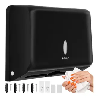 Ruhhy zwarte handdoek dispenser 27 cm voor ZZ gevouwen papieren handdoeken