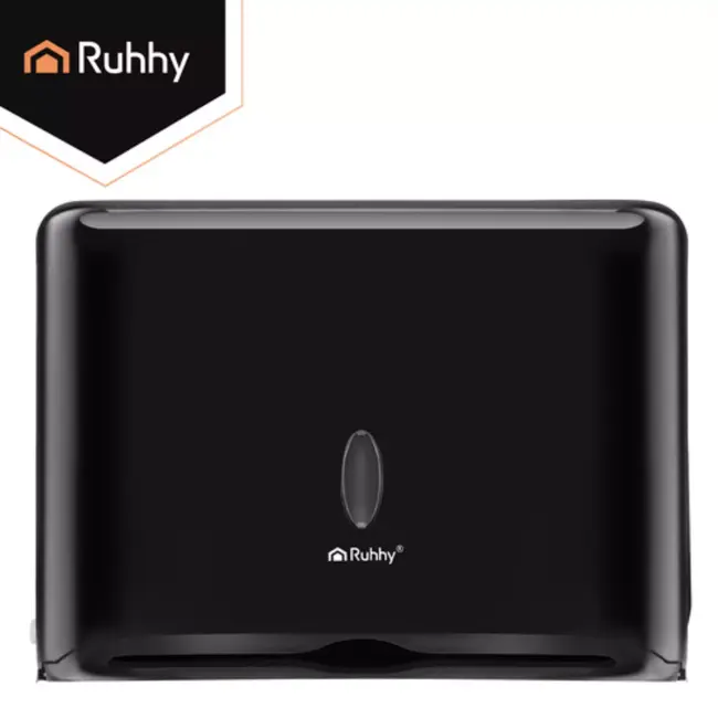 Ruhhy zwarte handdoek dispenser 27 cm voor ZZ gevouwen papieren handdoeken