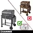 Kaminer Zwarte houtskool barbecue 116 x 70 x 110 cm met thermometer en zijtafel
