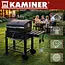 Kaminer Zwarte houtskool barbecue 116 x 70 x 110 cm met thermometer en zijtafel