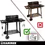 Kaminer Zwarte houtskool barbecue 93 x 41 x 86 cm met spit en rooster