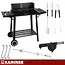 Kaminer Zwarte houtskool barbecue 93 x 41 x 86 cm met spit en rooster