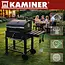 Kaminer Zwarte houtskool barbecue 114 x 67 x 120 cm met thermometer en zijtafel