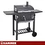 Kaminer Zwarte houtskool barbecue 82 x 51 x 117 cm met deksel en accessoires