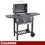 Kaminer Zwarte houtskool barbecue 105 x 110 x 50 cm met thermometer en zijplanken