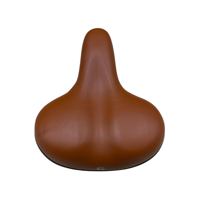 Selle Comfortabel fietszadel - breed zitvlak - ventilatiesleuf - bruine kleur - unisex
