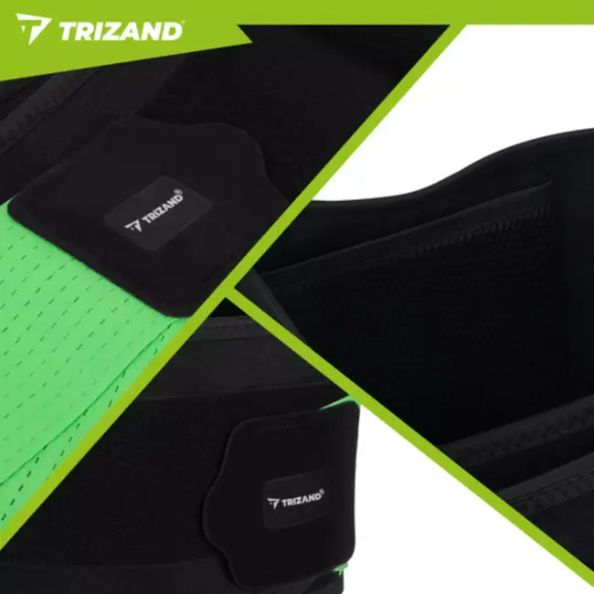 Trizand Zwart groene afslankband 120 cm met verstelbare taille 80 tot 110 cm voor fitness en ondersteuning