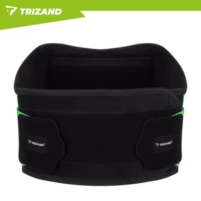Trizand Zwart groene afslankband 120 cm met verstelbare taille 80 tot 110 cm voor fitness en ondersteuning