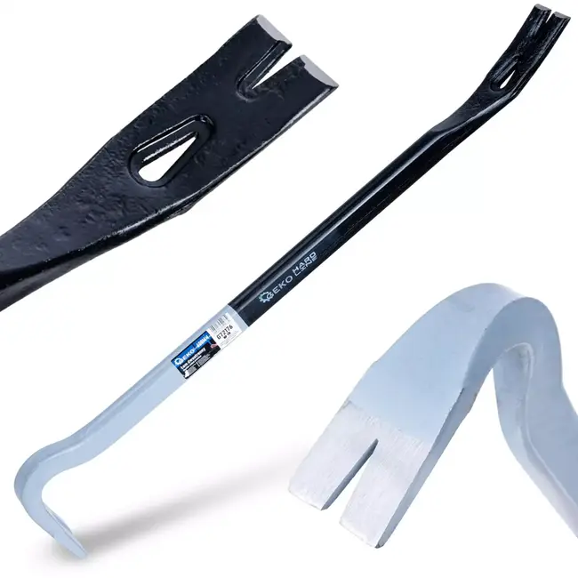 GEKO Stalen koevoet 600 mm grijs zwart voor sloopwerk en spijkers verwijderen