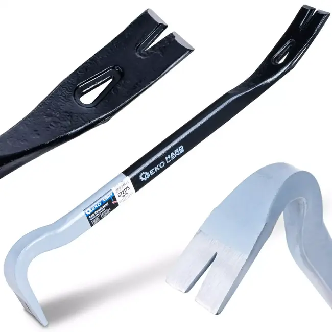 GEKO Stalen koevoet 450 mm grijs zwart voor sloopwerk en spijkers verwijderen