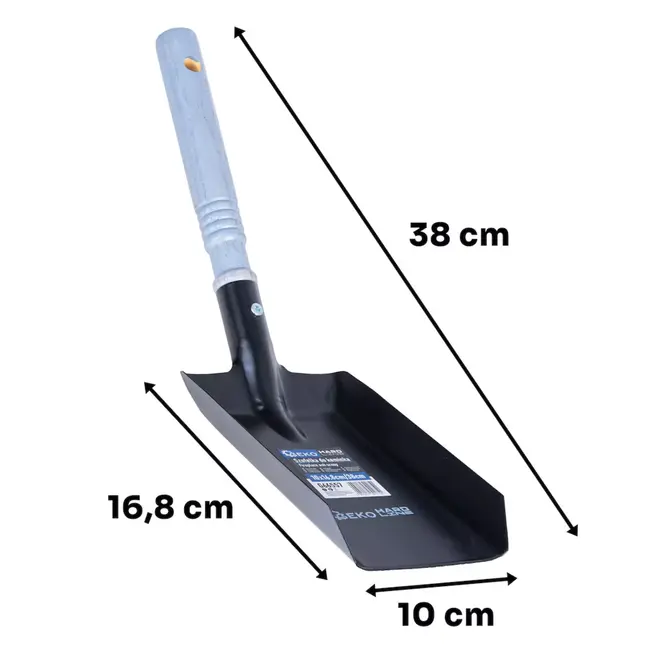 GEKO Zwarte smalle as schep 10 x 16,8 cm ideaal voor moeilijk bereikbare plekken
