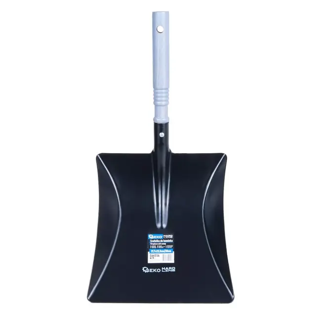 GEKO Zwarte as schep 22 x 23,5 cm met houten steel voor haard en kachel