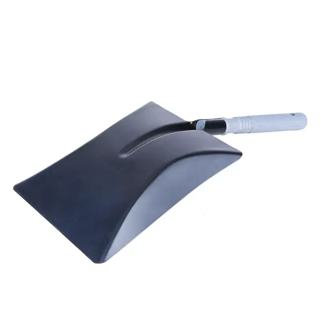 GEKO Zwarte as schep 22 x 23,5 cm met houten steel voor haard en kachel