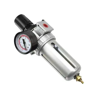 GEKO Luchtdrukregelaar 3/8 aluminium met filter en manometer tot 10 bar voor compressor