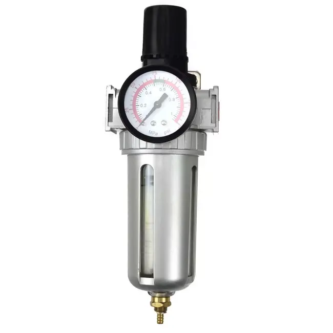 GEKO Luchtdrukregelaar 3/8 aluminium met filter en manometer tot 10 bar voor compressor