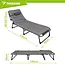 Trizand Opvouwbare ligstoel met kussen 192 x 68 x 28 cm grijs met 4 standen en draagvermogen 120 kg