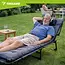 Trizand Opvouwbare ligstoel met kussen 192 x 68 x 28 cm grijs met 4 standen en draagvermogen 120 kg