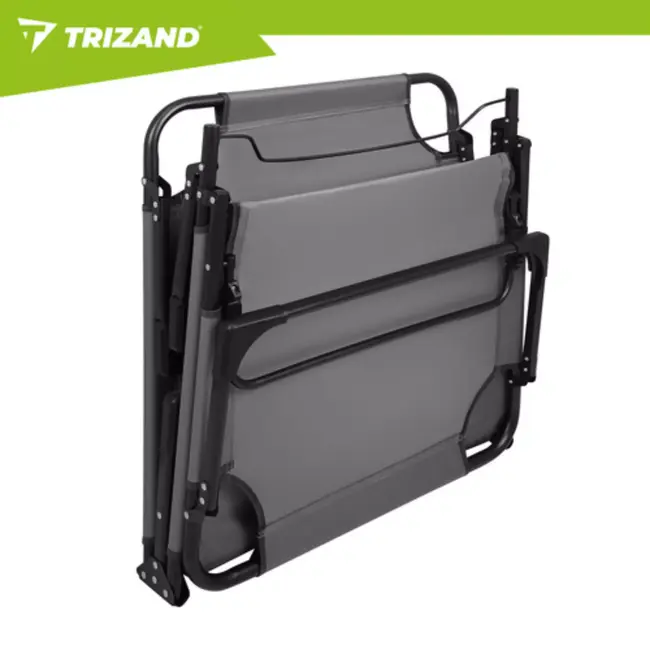 Trizand Opvouwbare ligstoel met kussen 192 x 68 x 28 cm grijs met 4 standen en draagvermogen 120 kg