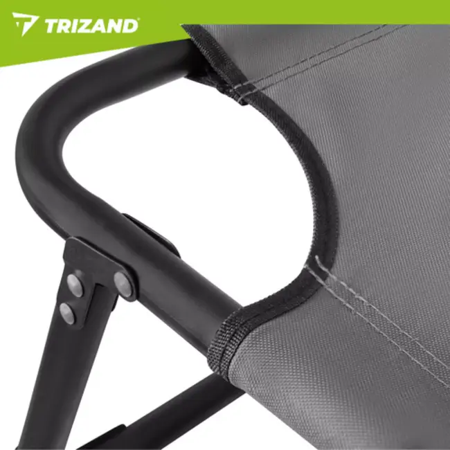 Trizand Opvouwbare ligstoel met kussen 192 x 68 x 28 cm grijs met 4 standen en draagvermogen 120 kg