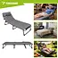 Trizand Opvouwbare ligstoel met kussen 192 x 68 x 28 cm grijs met 4 standen en draagvermogen 120 kg