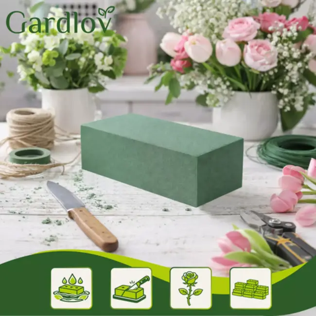 Gardlov Groene foam steekschuim blokken voor verse bloemen 23 x 11 x 8 cm 20 stuks voor bloemstukken