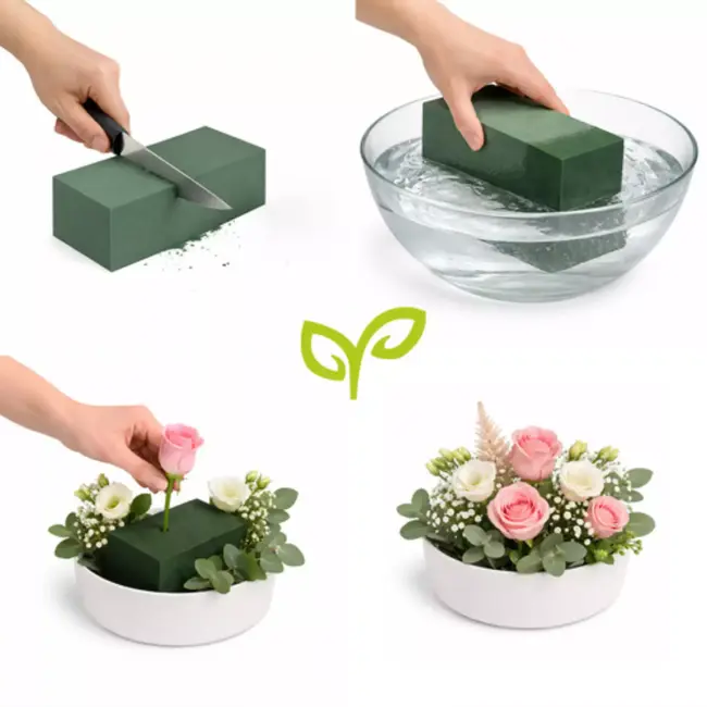 Gardlov Groene foam steekschuim blokken voor verse bloemen 23 x 11 x 8 cm 20 stuks voor bloemstukken