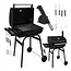 Kaminer Houtskool barbecue met thermometer en accessoires zwart 82 x 51 x 117 cm voor buitengebruik