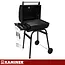 Kaminer Houtskool barbecue met thermometer en accessoires zwart 82 x 51 x 117 cm voor buitengebruik