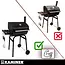 Kaminer Houtskool barbecue met thermometer en accessoires zwart 82 x 51 x 117 cm voor buitengebruik