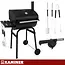 Kaminer Houtskool barbecue met thermometer en accessoires zwart 82 x 51 x 117 cm voor buitengebruik