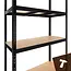 Bigstren Grote stellingkast zwart 220 x 100 x 45 cm met 5 verstelbare planken voor garage en magazijn
