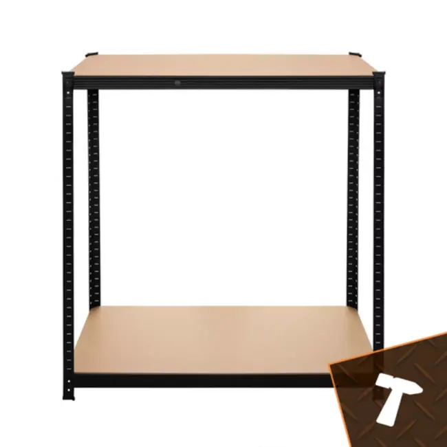 Bigstren Grote stellingkast zwart 220 x 100 x 45 cm met 5 verstelbare planken voor garage en magazijn