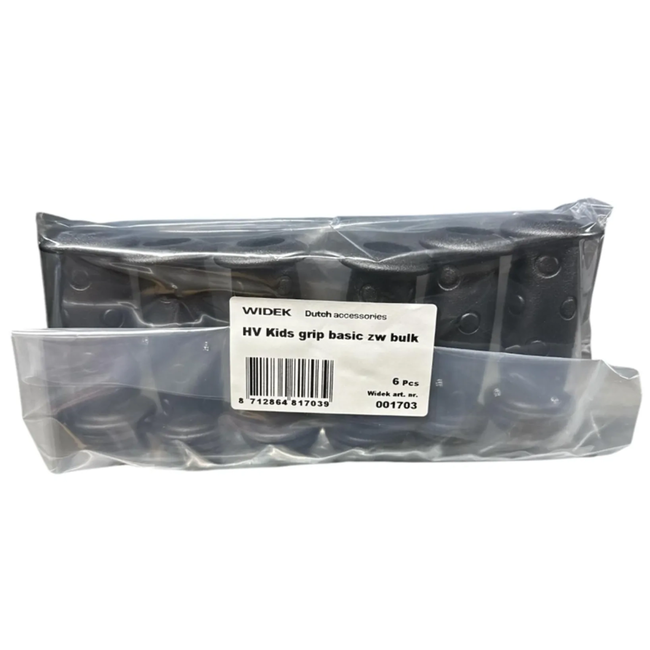 Widek Kinderhandvatten zwart - set van 6 - 100 mm - veilige grip - voor kinderfietsen