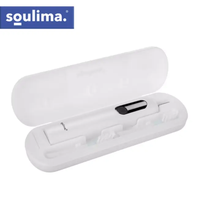 Soulima Sonische tandenborstel wit met 6 opzetborstels en inductielader voor dagelijks gebruik