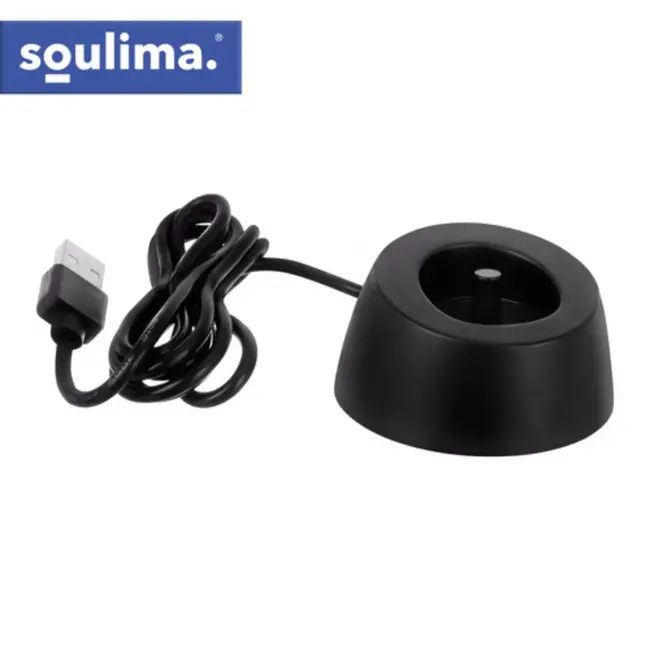 Soulima Sonische tandenborstel zwart met 6 opzetborstels en inductielader voor dagelijkse mondverzorging