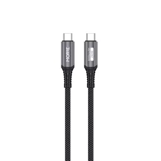 MORRE Zwarte USB-C kabel 1 m met 240 W snelladen 80 Gbps data en 8K video voor laptop en monitor