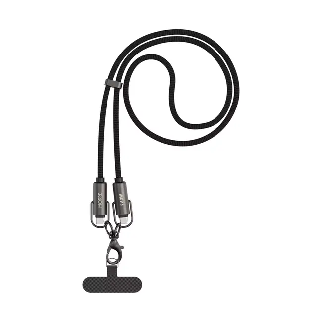 MORRE USB-C draagkoord kabel 1,6 m voor opladen en dragen met 60 W snelladen