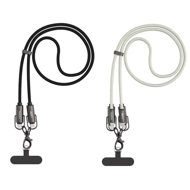 MORRE USB-C draagkoord kabel 1,6 m voor opladen en dragen met 60 W snelladen