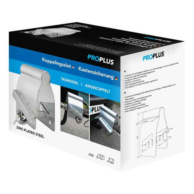 ProPlus Koppelingsslot - Verzinkt Staal - Discusslot - Universele Pasvorm - Eenvoudige Installatie