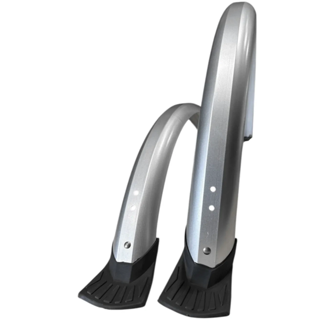 Falkx Spatbordenset 28 inch - Zilver - Kunststof - 49 mm breed - Voor en achter