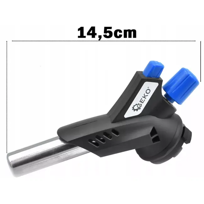 GEKO Gasbranderkop - 360° draaibaar - Met piëzo-ontsteking - Regelbare vlam - RVS mondstuk