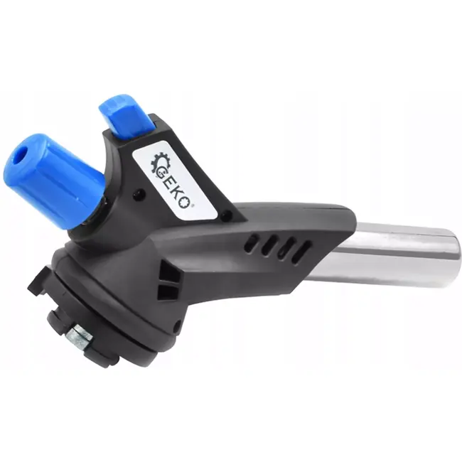 GEKO Gasbranderkop - 360° draaibaar - Met piëzo-ontsteking - Regelbare vlam - RVS mondstuk